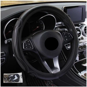 Cubierta antideslizante universal de cuero negro de 15"" para volante de automóvil accesorios para automóvil - Imagen 1 de 12