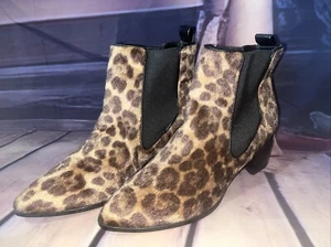 Nine West Ankle Boot Leopard Print W/ Fur Size 8M - Picture 1 of 7