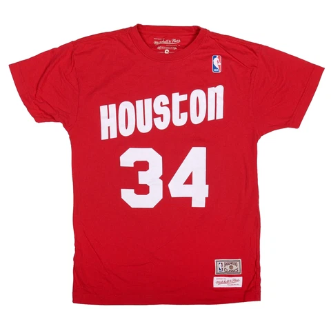 Houston Rockets Hakeem Olajuwon # 34 Men's Mitchell & Ness Tee Shirt Size Small Cover