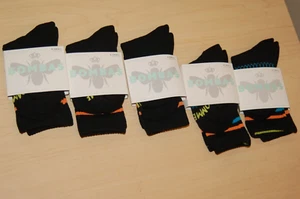 New 5 Pair Black Bombas XS Socks HoneyComb Crew Calf X-SMALL - Picture 1 of 12