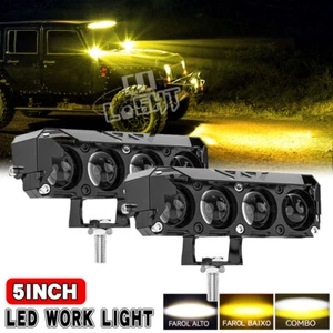 2X 5inch LED Work Light Bar Pods Driving White+Yellow Offroad Fog Lamp Truck SUV - Picture 1 of 9