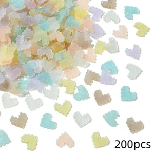 200x Resin Cabochon Flatback Love Heart Decor for Nail Art Making DIY Scrapbook - Picture 1 of 6