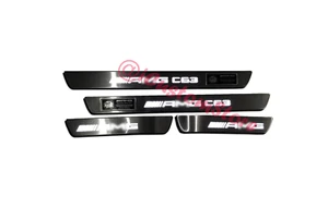 W204 AMG C63 Style Listones De Entrada Cromo Set Blanco LED W205 Mercedes Clase C - Imagen 1 de 10
