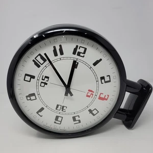 Timedeco Clock Design Double Sided Black Wall Mount Station Clock - Picture 1 of 7