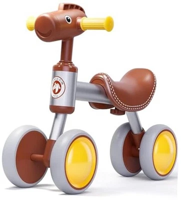 Baby Balance Bike for 1-2 Year Old Boy Girl, Balance Bike for 12-24 Brown - Image 1 of 4