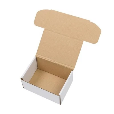 50 White & Yellow Corrugated Cardboard Boxes 6x4x3" Shipping Storage Mailers - Image 1 of 4