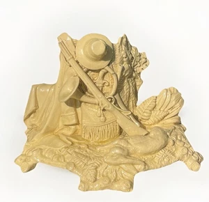 Old Staffordshire ? Schreibtisch Tabak Organizer Jäger Tracking Szene Gewehr Hase - Bild 1 von 18