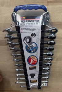 Performance Tool W30642 ~ 12pc Metric Ratcheting Wrench Set ~ 8mm-19mm ~ W/Rack - Picture 1 of 11