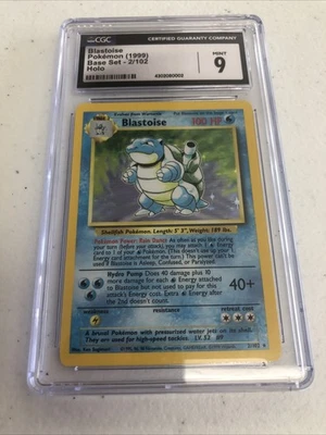 J4 Pokemon - Blastoise Base Set Unlimited Holo Rare #2 (CGC 9 Mint) - Image 1 of 4