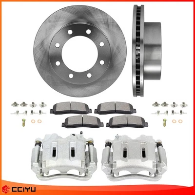 4WD Front Disc Rotors & Calipers + Brake Pads For Ford F-250 F-350 Super Duty - Image 1 of 4