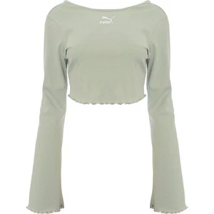Puma Womens Green Classic Flare Sleeve Scoop Back Top RRP£35 Size:Medium - Picture 1 of 3