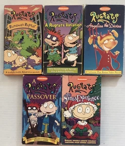 Lot 5 VHS Nickelodeon Rugrats TV Cartoon Santa Passover Raptar Vacation Angelina - Bild 1 von 1