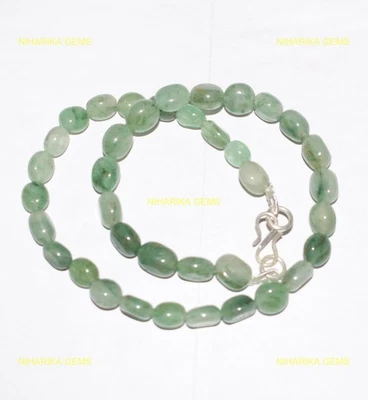 Nuevo collar de aniversario con cuentas de plata de ley 925 con piedras preciosas de aventurina Foto 1 de 4