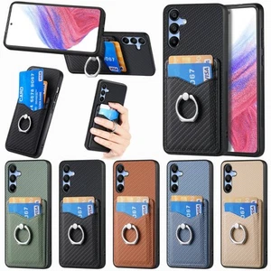 Etui pierścieniowe z włókna węglowego odporne na wstrząsy pokrowiec do Samsung A02S A04E A04S A05 A06 A05S - Zdjęcie 1 z 17