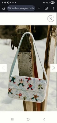 Anthropologie The Fiona Beaded Bag Winter Icon Edition Msrp $98 - Image 1 of 4