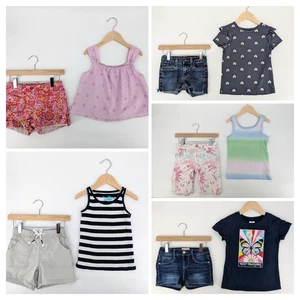 LOT Girl Clothes Outfits Tops Shorts SUMMER BUNDLE 6 6X Small - Picture 1 of 11