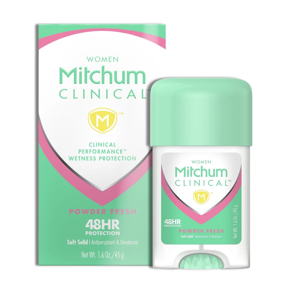 Mitchum Women Clinical Suave Sólido Antitranspirante y Desodorante 1.6 OZ - Polvo Fr Foto 1 de 1