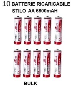10 Batterie Ricaricabili AA Alta Capacità Pile Ricaricabili Stilo 6800mAH  - Foto 1 di 1