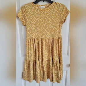 Jessica Simpson Women's Yellow Floral Tiered Midi Dress Size Small - Picture 1 of 5
