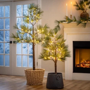 Woodland Storybook Tree Pine Indoor/Outdoor LED Artificial Tree, 48"H - Picture 1 of 4