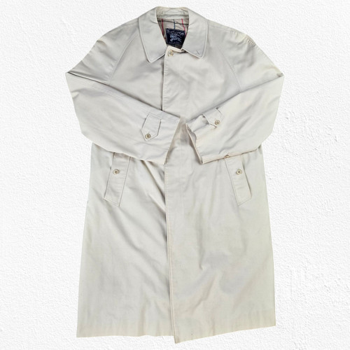 Cappotto trench vintage anni 80 Burberry beige classico nova fodera check taglia XL