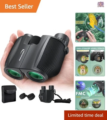 10x25 Compact Binoculars for Adults Kids Bird Watching Low Light Sightseeing - Image 1 of 4