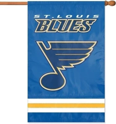 Aplique de bandera de doble cara premium St Louis Blues bordado 28x44... Foto 1 de 2