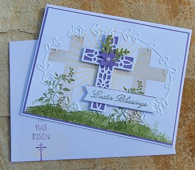 EASTER BLESSINGS Handmade Easter Card, Stampin Up, Cross Easter Card, - Image 1 of 4