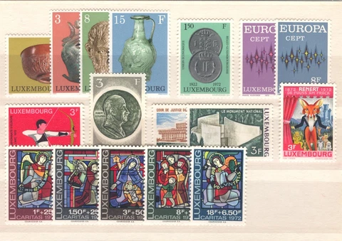 LU - LUXEMBOURG 1972 complete year set MNH Cover