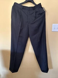 Farah Pants Mens 36WX32L Heather Charcoal Pleated Front Cuffed Straight Leg NWT - Picture 1 of 11