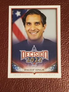 DECISION 2022 #46 Daleep Singh. Political Trading Cards by Bench Warmer. NEW - Picture 1 of 2