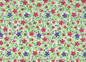 Green Floral Polycotton Fabric (112cm wide) - Picture 1 of 1