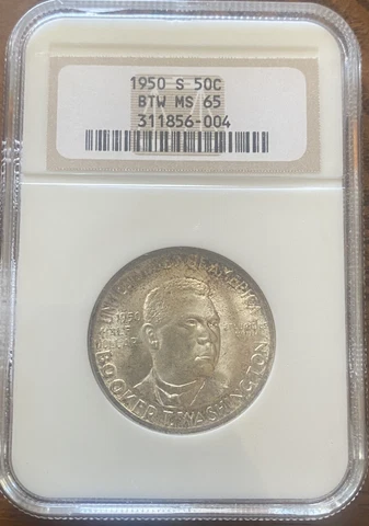 1950-S BOOKER T. WASHINGTON COMMEMORATIVE NGC GRADED MS 65   FREE US SHIPPING Cover