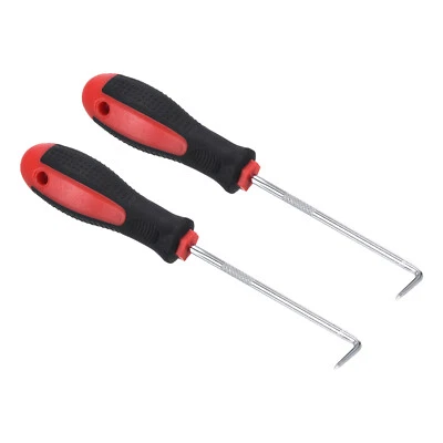 2pcs O-Ring 90° Pick 150mm Oil Seal Gasket Precision Puller Remover Tool, Red - Image 1 of 4
