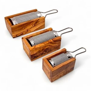 Custom Olive Wood Grater - Handmade Engraved Personalised Wooden Cheese Grater - Picture 1 of 12