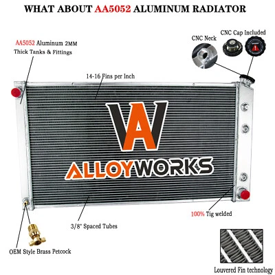 3Row Aluminum Radiator fit 1989-1991 CHEVY GMC R2500 R3500 V2500/ V3500/ 7.4L Foto 1 de 4