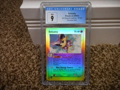 Delcatty cgc 9 MINT REVERSE HOLO EX Ruby and Sapphire E-Reader 5/109 psa Pokemon - Image 1 of 3