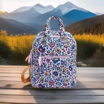 Vera Bradley Backpack Mini Tote Pack CLOUD VINE FLORAL Work Travel School V280 - Image 1 of 4