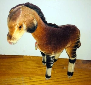 STEIFF Vintage OKAPI Paper Chest Tag Mohair Antelope 1960s Rare German - Picture 1 of 3