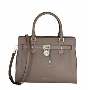 Michael Kors Hamilton Medium Satchel Shoulder Crossbody Leather Bag Duck - Picture 1 of 13