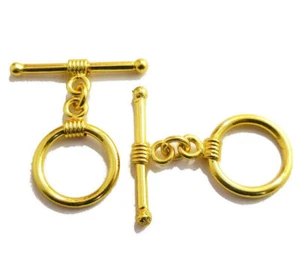 6 Set 18X30mm Toggle Clasp 18k Gold Plated Jewelry Making 814 cz-227 - Picture 1 of 3