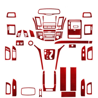 Kit de tapicería de cubierta de fibra de carbono roja de 50 piezas para LEXUS RX330 2004-2006 RX350 2006-2009 Foto 1 de 4