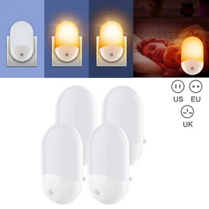 Plug in Sensor Induction LED Night Light Dusk to Dawn Lamp Bulb For Bedroom S974 - Picture 1 of 11
