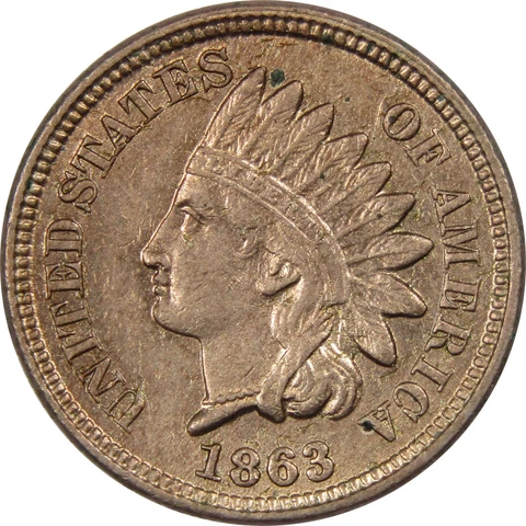 1863 Indian Head Cent Choice About Unc Copper-Nickel SKU:I1495 Cover