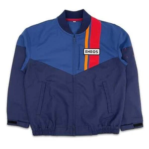 New Retro JDM Japan ENEOS Oil Gas Station Staff Uniform Jacket Blue - Picture 1 of 8