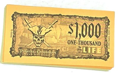 Game of Life Pirates of the Caribbean Dead Man's Chest Pieces Money Stack Cash - Image 1 of 3