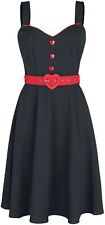 Voodoo Vixen Queen Heart Button Flare Dress Frauen Mittellanges Kleid