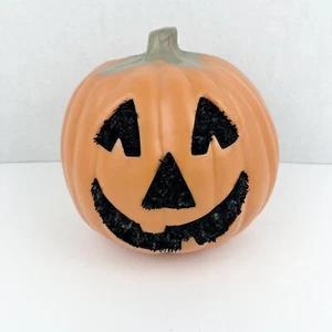 Vintage 2001 Kids Of America Co Halloween Glasfaser Kürbis Licht Dekor 9" FUNKTIONIERT - Bild 1 von 11