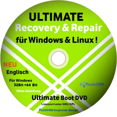 Ultimate Boot Datenrettung & Repair DVD| für 11 10 8 7 Vista XP, PC REPARATUR - Bild 1 von 2