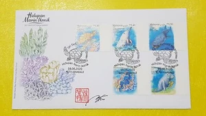Counter righ tab Iconic Marine Life Definitive 2020 Malaysia First Day Cover FDC - Picture 1 of 1